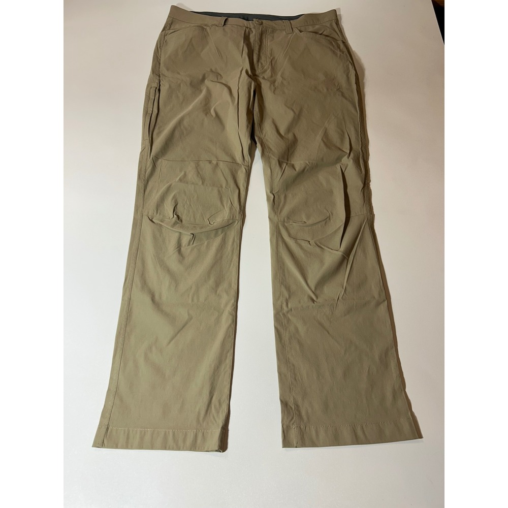 Eddie Bauer Tech Pant Mens 34x32 Tan Khaki Excellent Outdoor Hiking Stretch